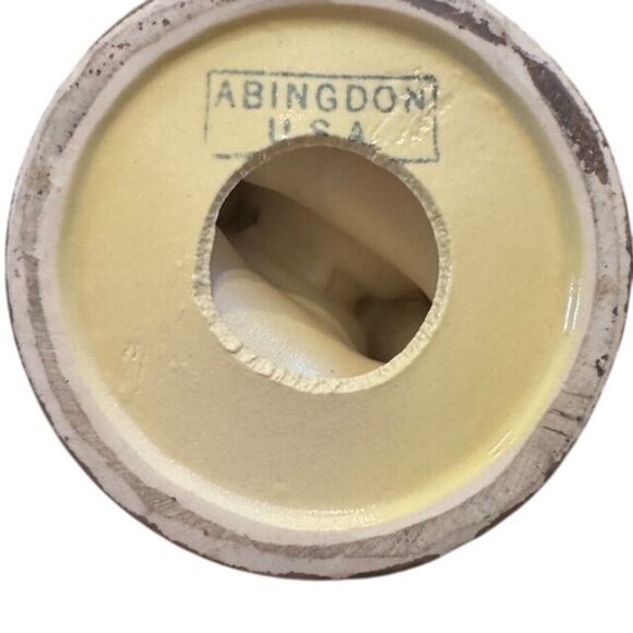 Vintage Abingdon Pottery Yellow Horn Candlestick Holders Set Of 2 - Picture 4 of 7